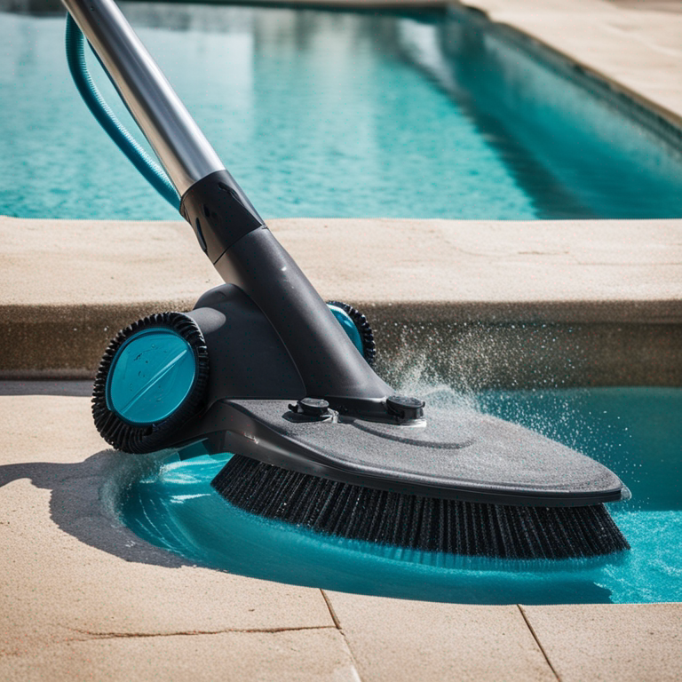 Pool vacuum cleaner in action