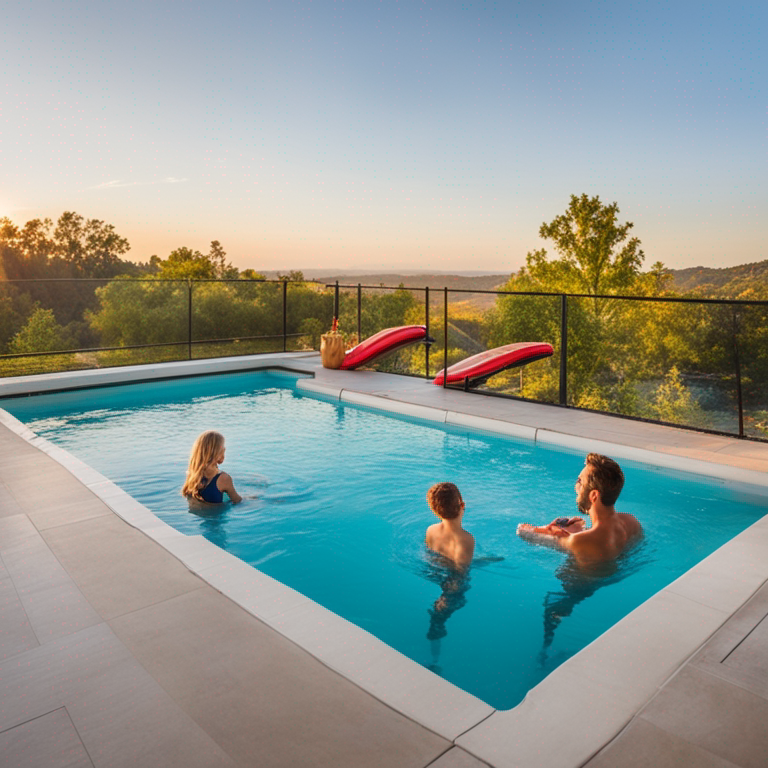 Family enjoying a clean and safe plastic pool