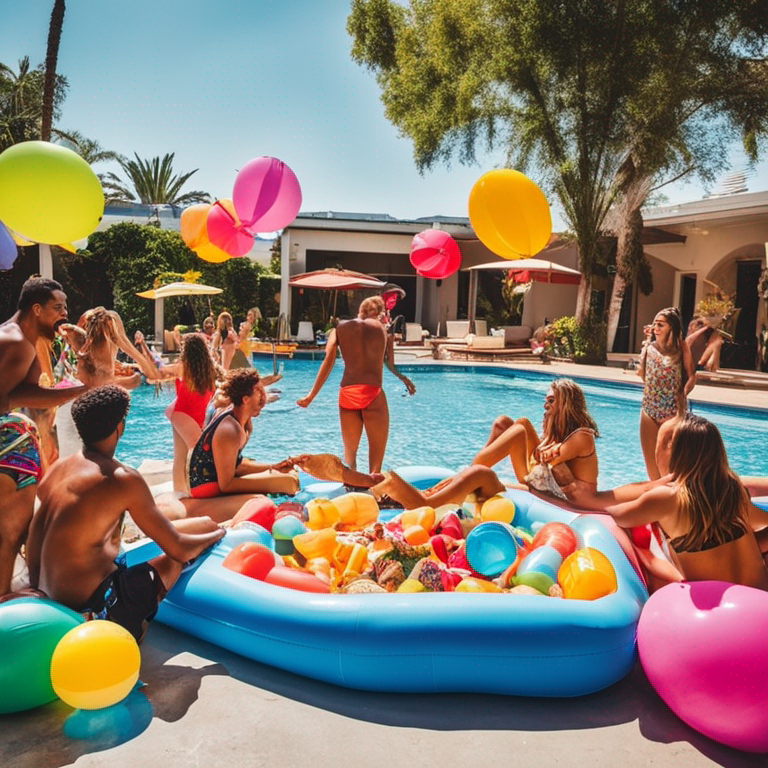 Group of friends at a pool party