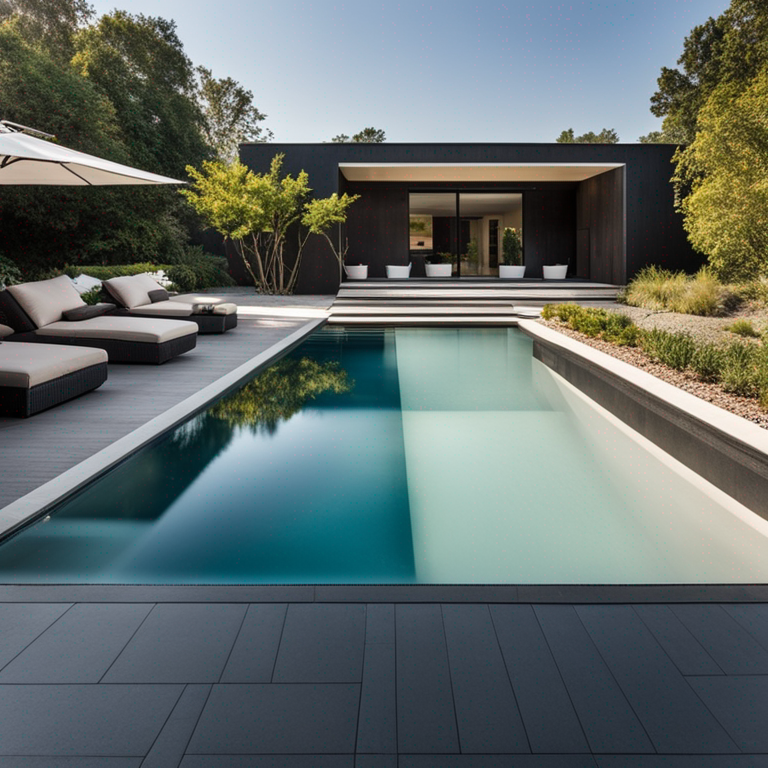 Luxurious swimming pool with seamless monolithic coating