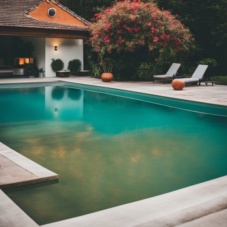 A person cleaning the pool