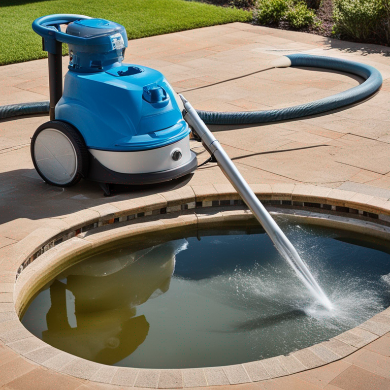 Person using a pool vacuum