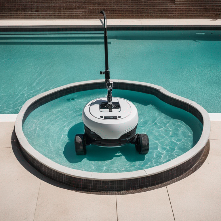 Pool robot cleaning the bottom of a swimming pool