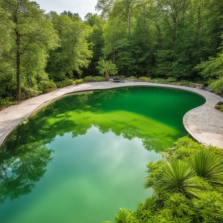 Green pool water caused by algae