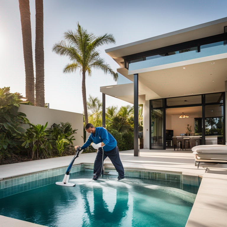 Pool vacuum in action