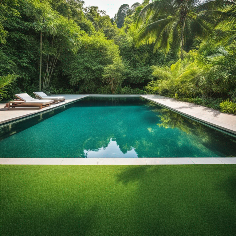 Imagem de uma piscina limpa e água cristalina