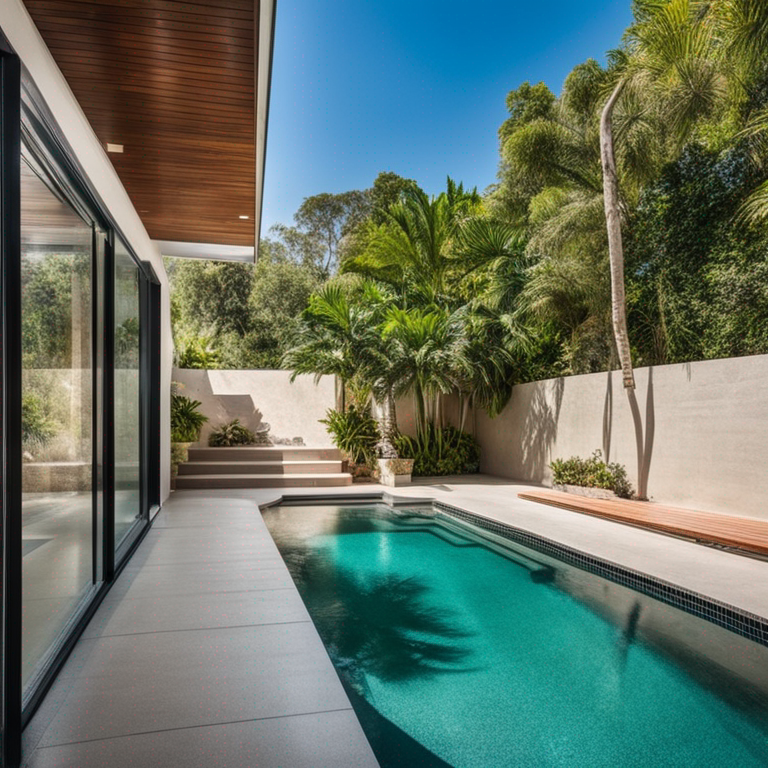 Swimming pool with clear water