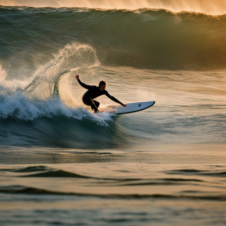 Imagem de um surfista pegando uma onda