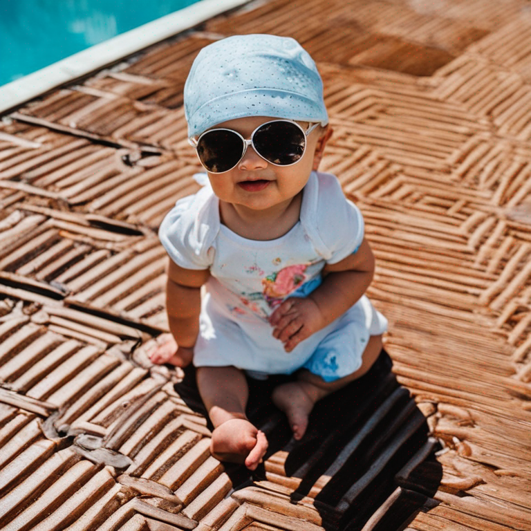 Bebê se divertindo na piscina